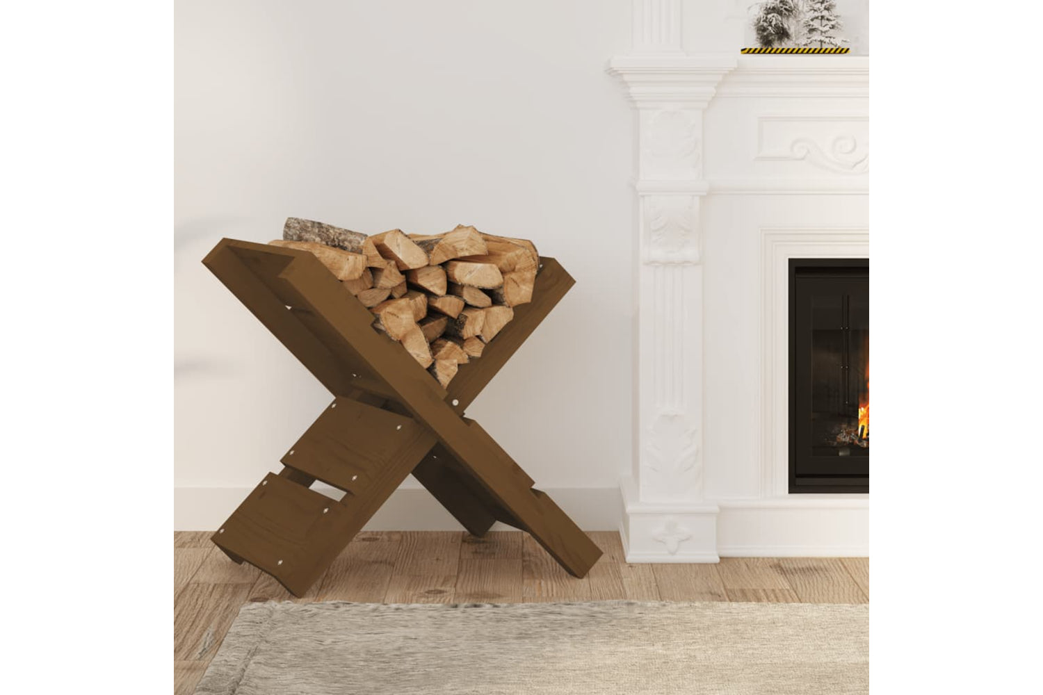 vidaXL 822450 Log Holder Honey Brown 47x39.5x48cm Solid Wood Pine-2