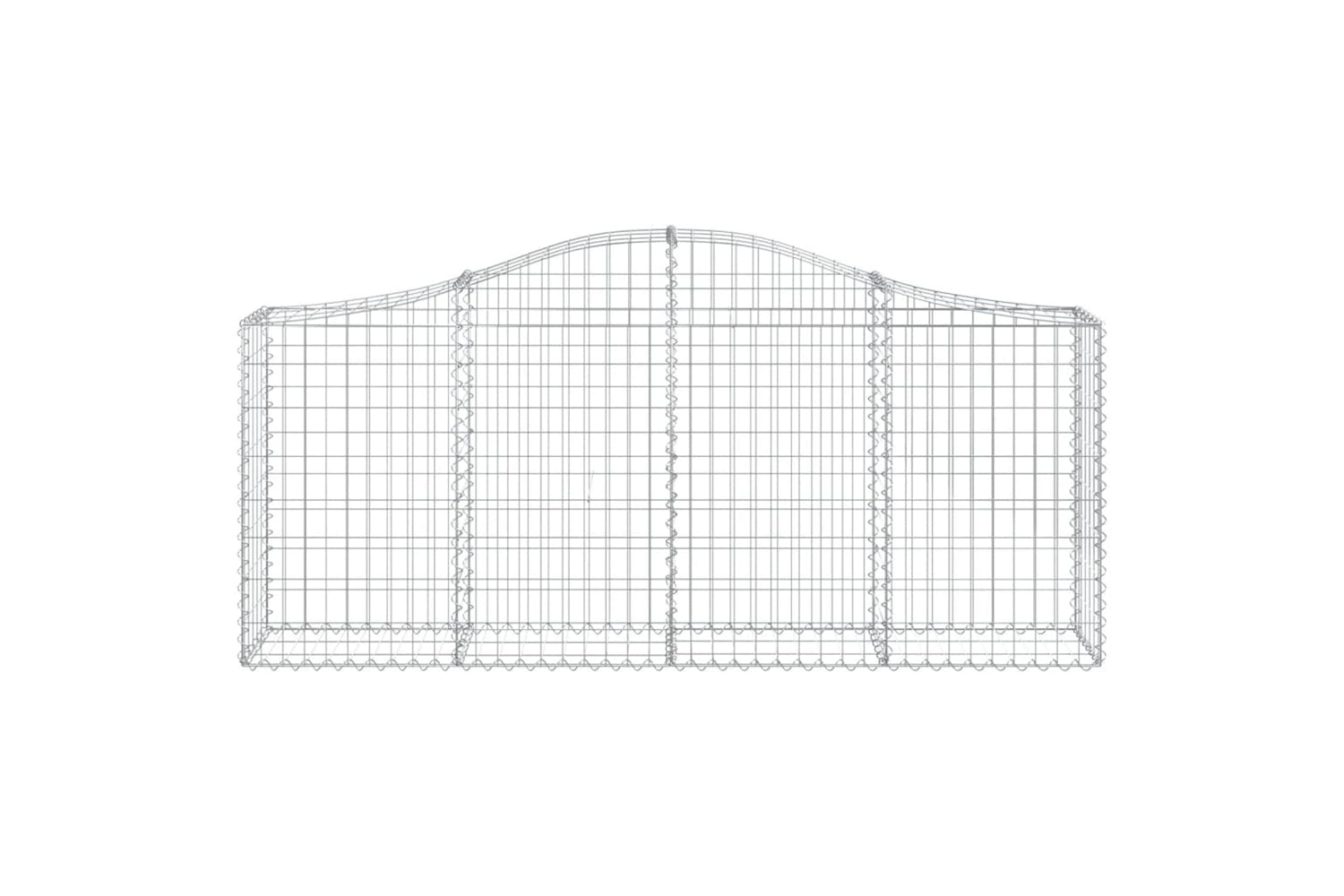 vidaXL 3145416 Arched Gabion Baskets 9 Pcs 200x30x80/100cm Galvanised Iron-3