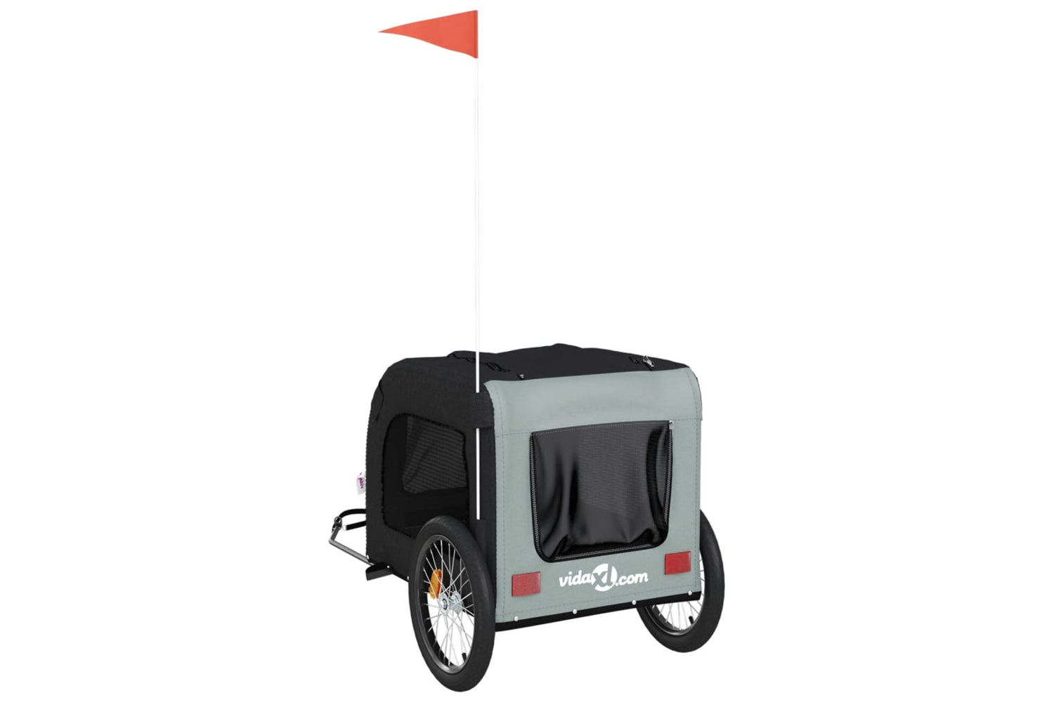 Vidaxl 93839 Pet Bike Trailer Grey And Black Oxford Fabric&iron-7