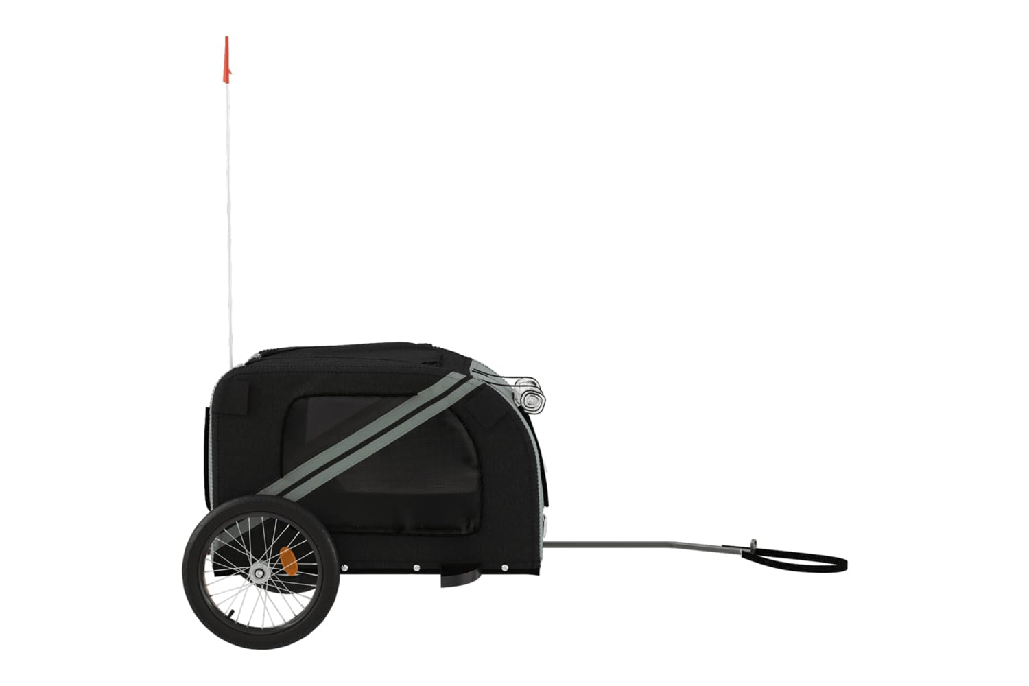 Vidaxl 93881 Pet Bike Trailer Black And Grey Oxford Fabric And Iron-5