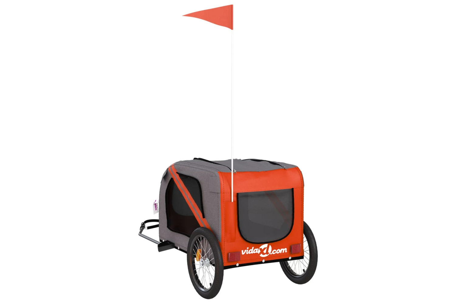 Vidaxl 93879 Pet Bike Trailer Orange And Black Oxford Fabric&iron-7