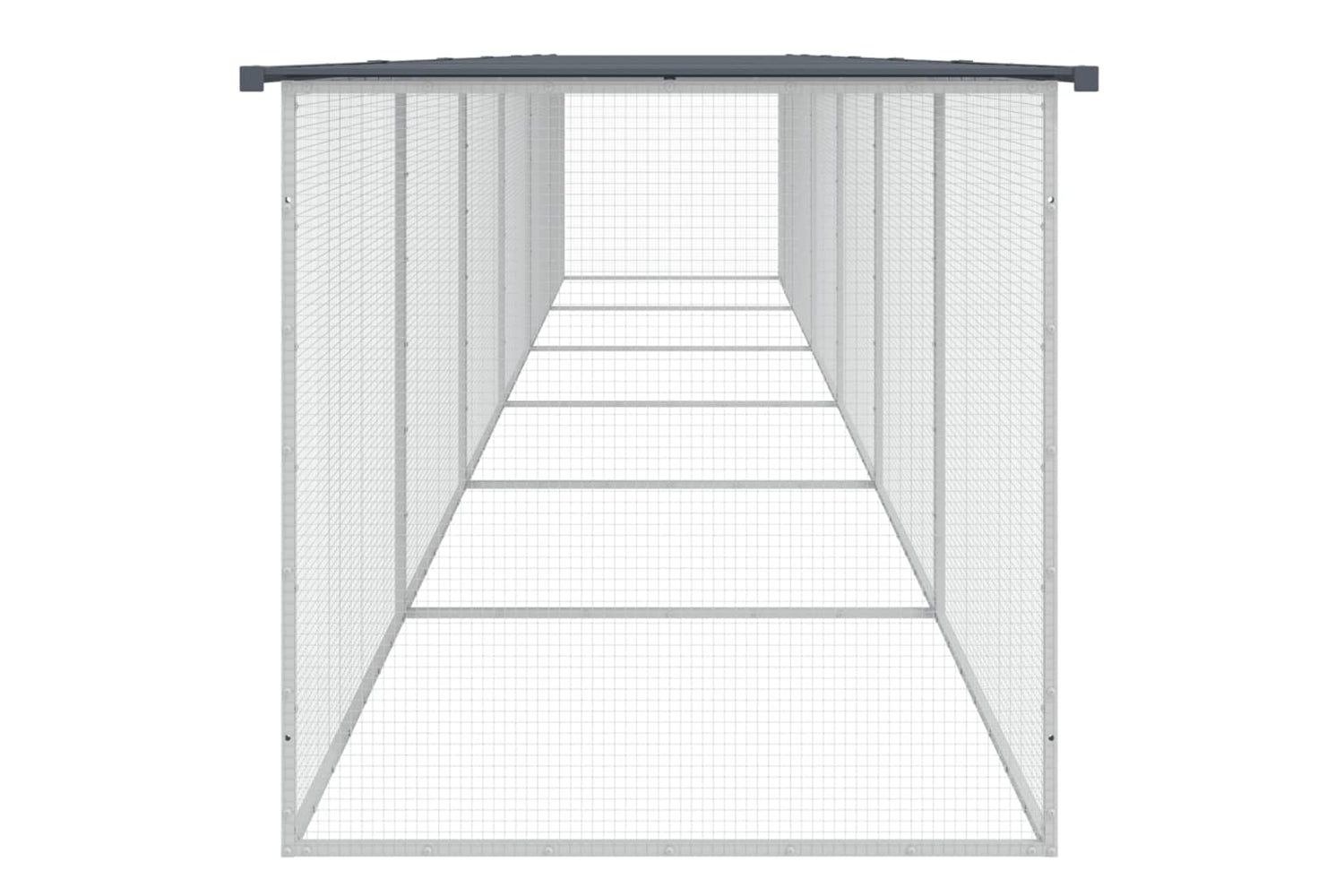 vidaXL 3189051 Chicken Cage With Roof Anthracite 603x98x90cm Galvanised Steel-3