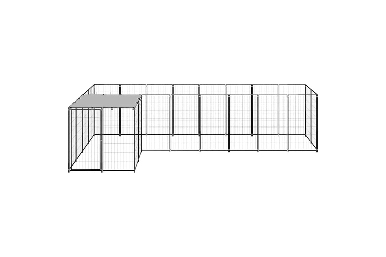 Vidaxl 3082225 Dog Kennel Black 6.05 M2 Steel-2