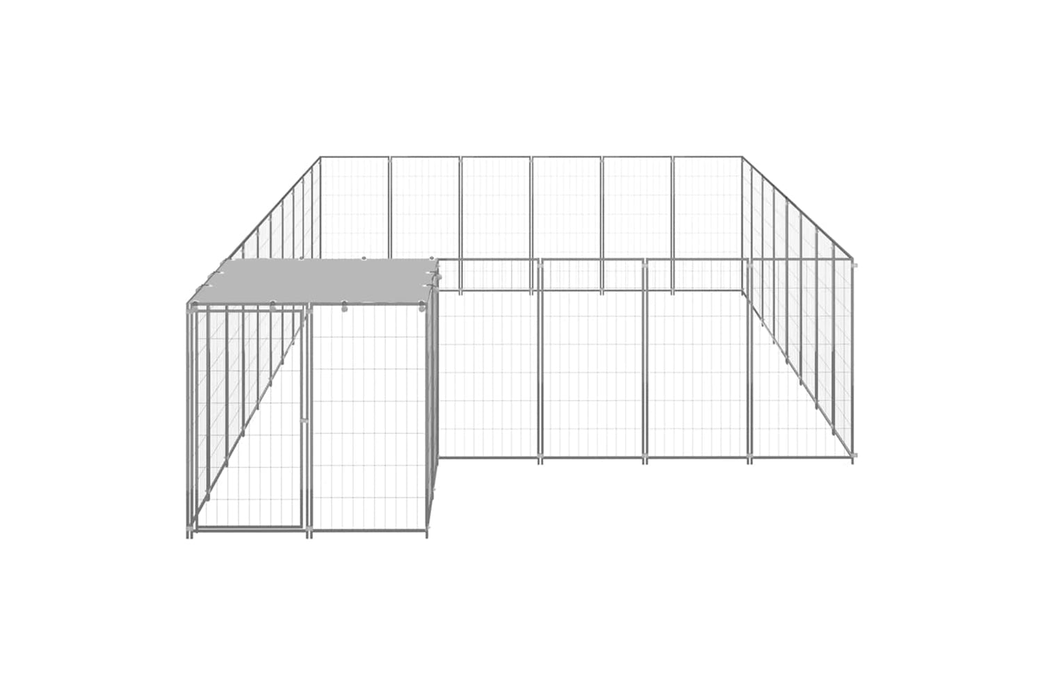 Vidaxl 3082221 Dog Kennel Silver 15.73 M2 Steel-2