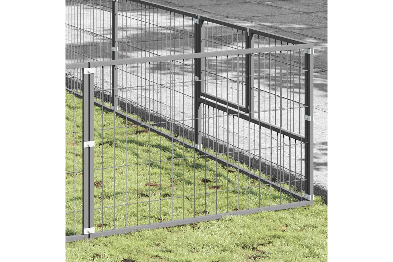 Vidaxl 3082185 Dog Kennel Silver 63 M2 Steel-2