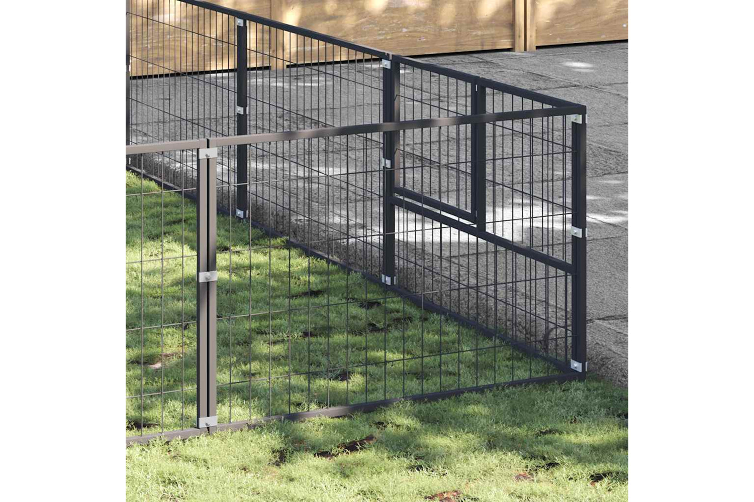 Vidaxl 3082172 Dog Kennel Black 54 M2 Steel-2