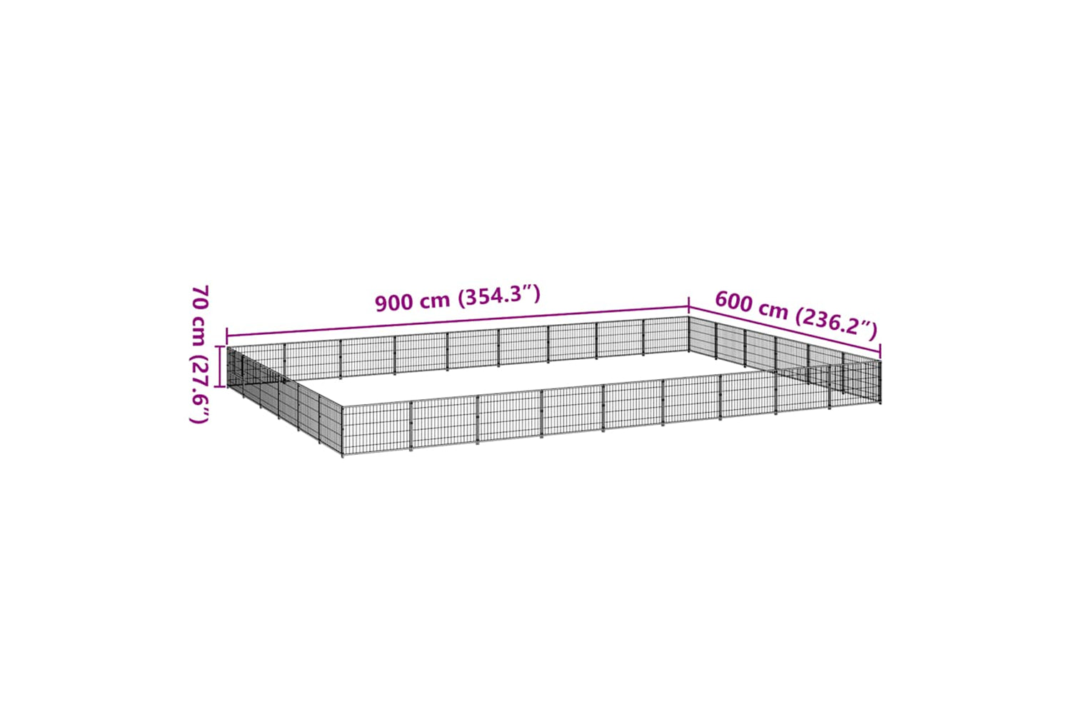 Vidaxl 3082172 Dog Kennel Black 54 M2 Steel-6