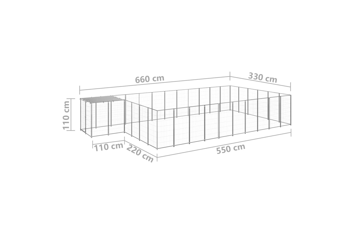 Vidaxl 3082222 Dog Kennel Silver 19.36 M2 Steel-6