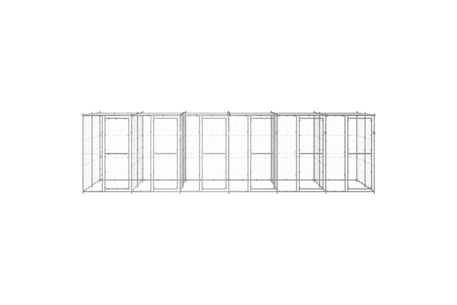 Vidaxl 3082275 Outdoor Dog Kennel Galvanised Steel With Roof 14.52 M2-2