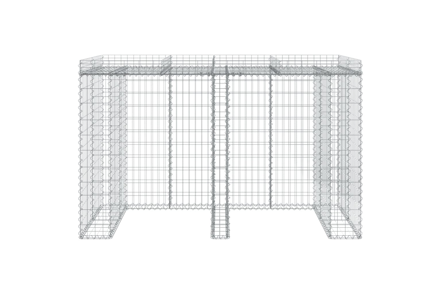 Vidaxl 151336 Gabion Wall For Garbage Bin 192x91x120 Cm Galvanised Iron-2