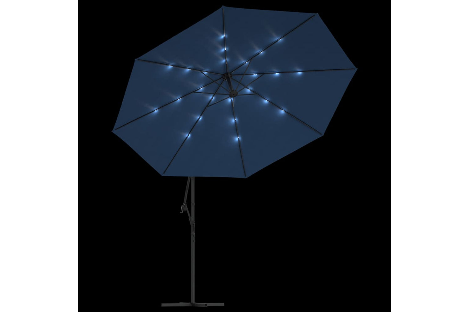 Vidaxl 313785 Cantilever Umbrella With Led Lights Azure Blue 350 Cm-5