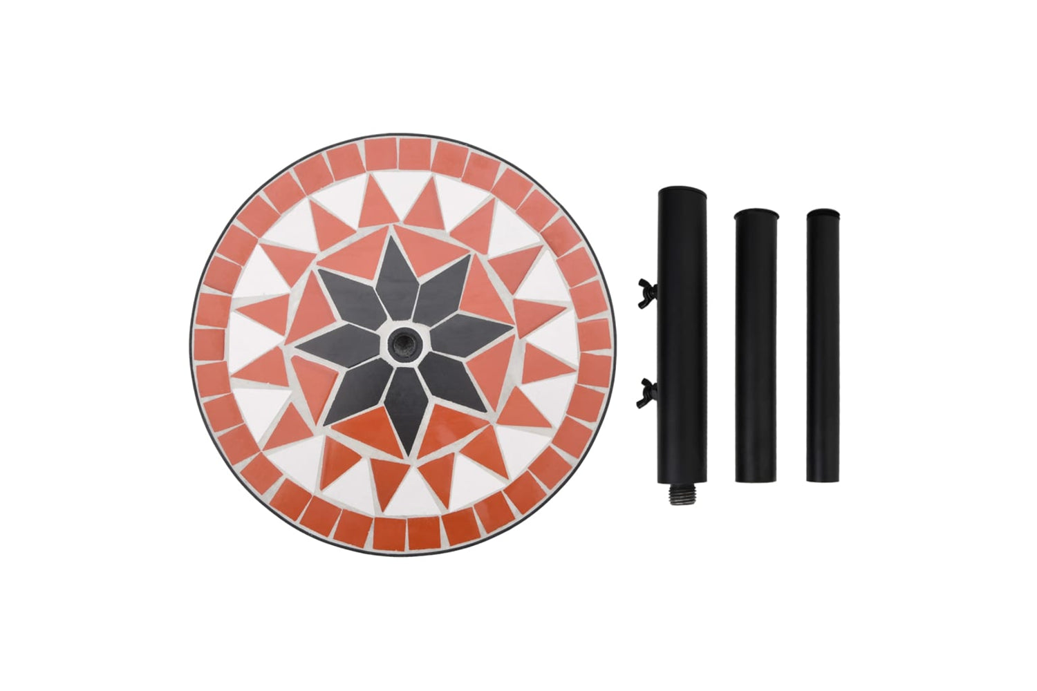 Vidaxl Parasol Base Terracotta And White Round 12 Kg-5