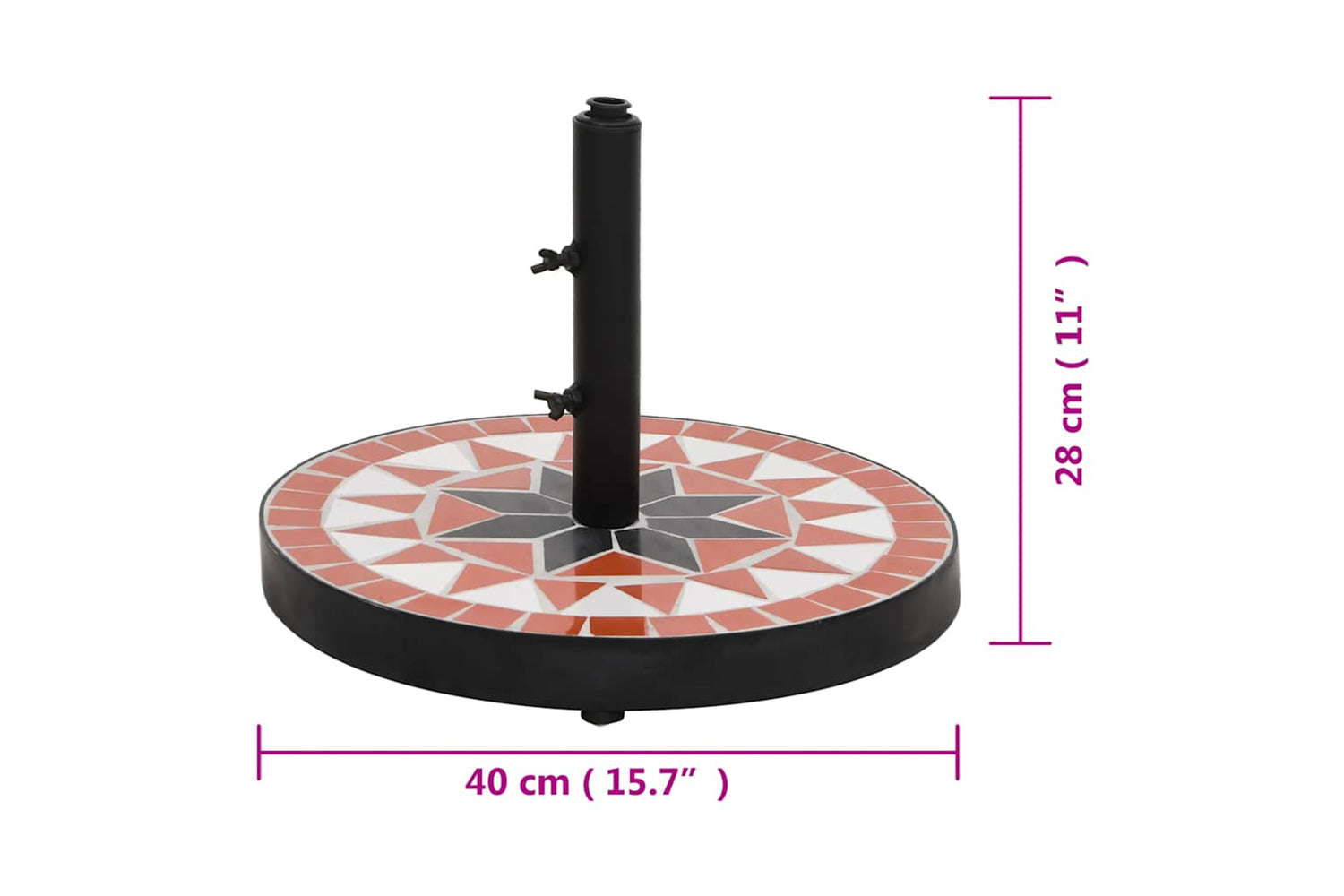 Vidaxl Parasol Base Terracotta And White Round 12 Kg-7