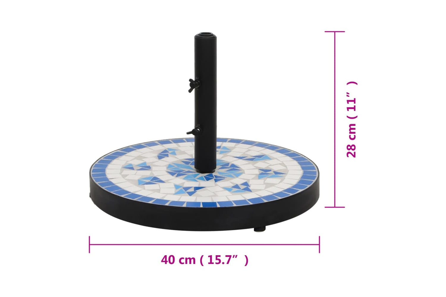 Vidaxl Parasol Base Blue And White Round 12 Kg-7
