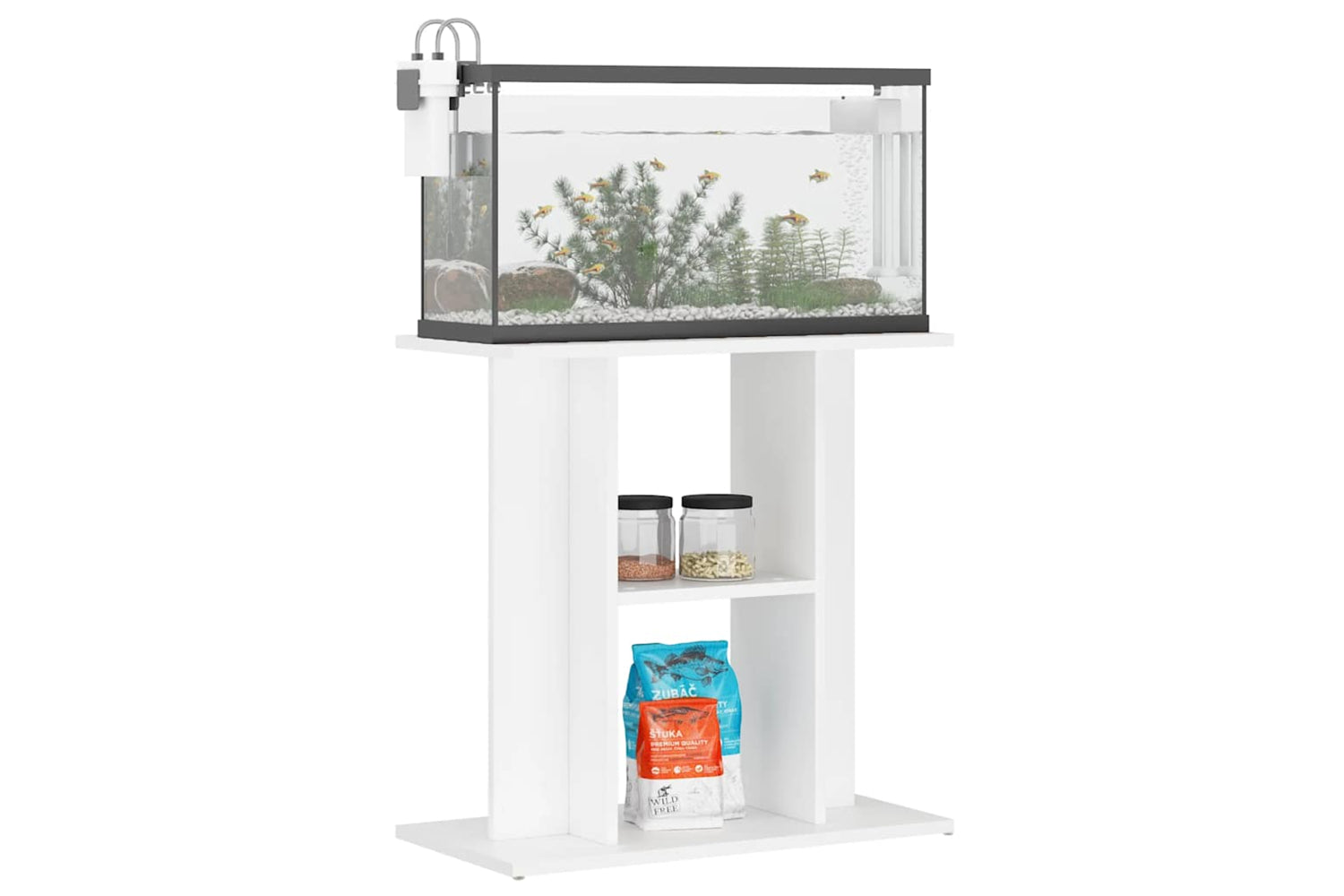 vidaXL 833567 Aquarium Stand White 60x30x60cm Engineered Wood-3