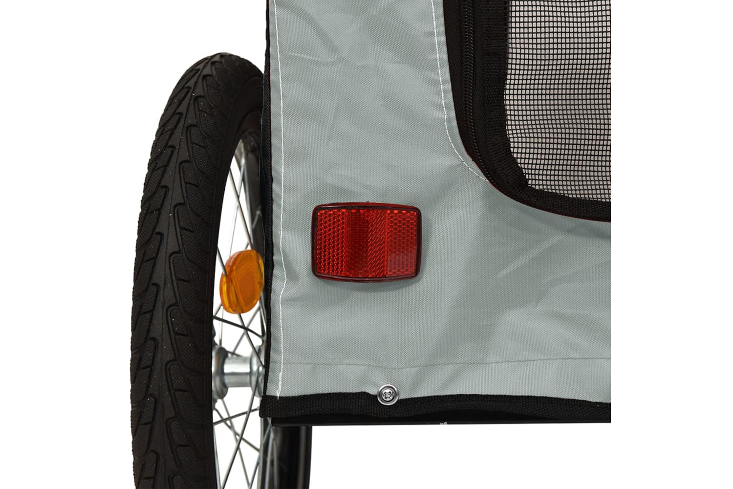 Vidaxl 93839 Pet Bike Trailer Grey And Black Oxford Fabric&iron-8