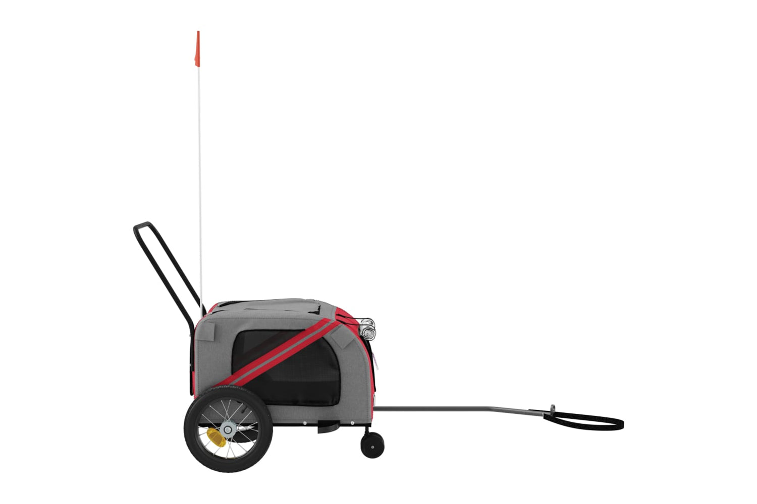 Vidaxl 93887 Pet Bike Trailer Red And Black Oxford Fabric And Iron-5
