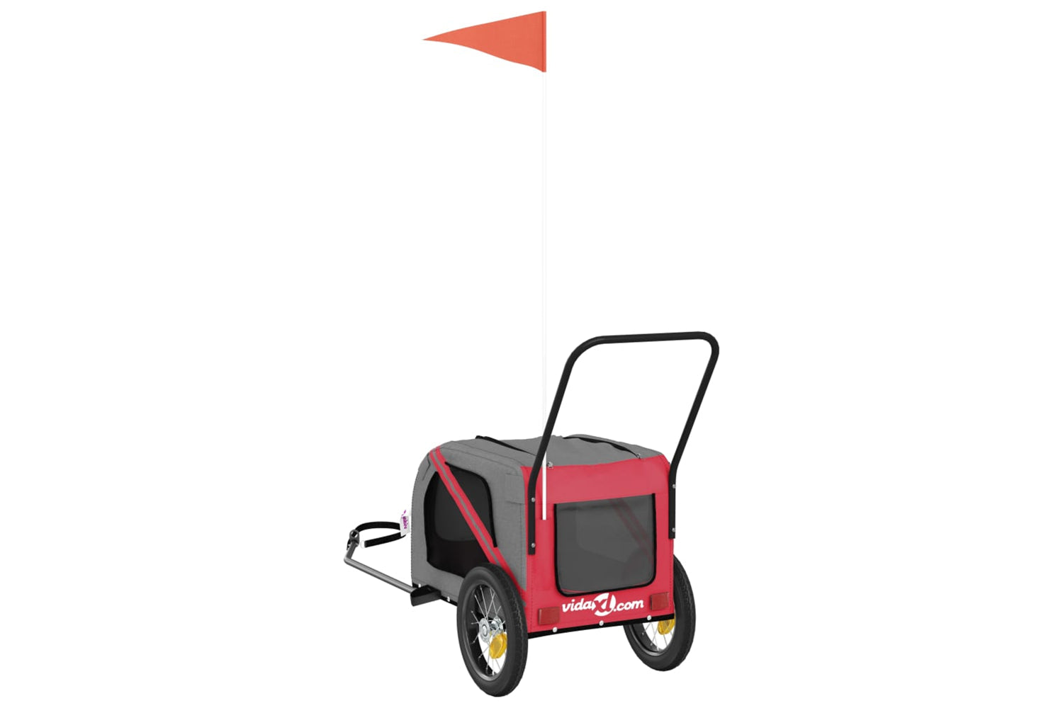Vidaxl 93887 Pet Bike Trailer Red And Black Oxford Fabric And Iron-7