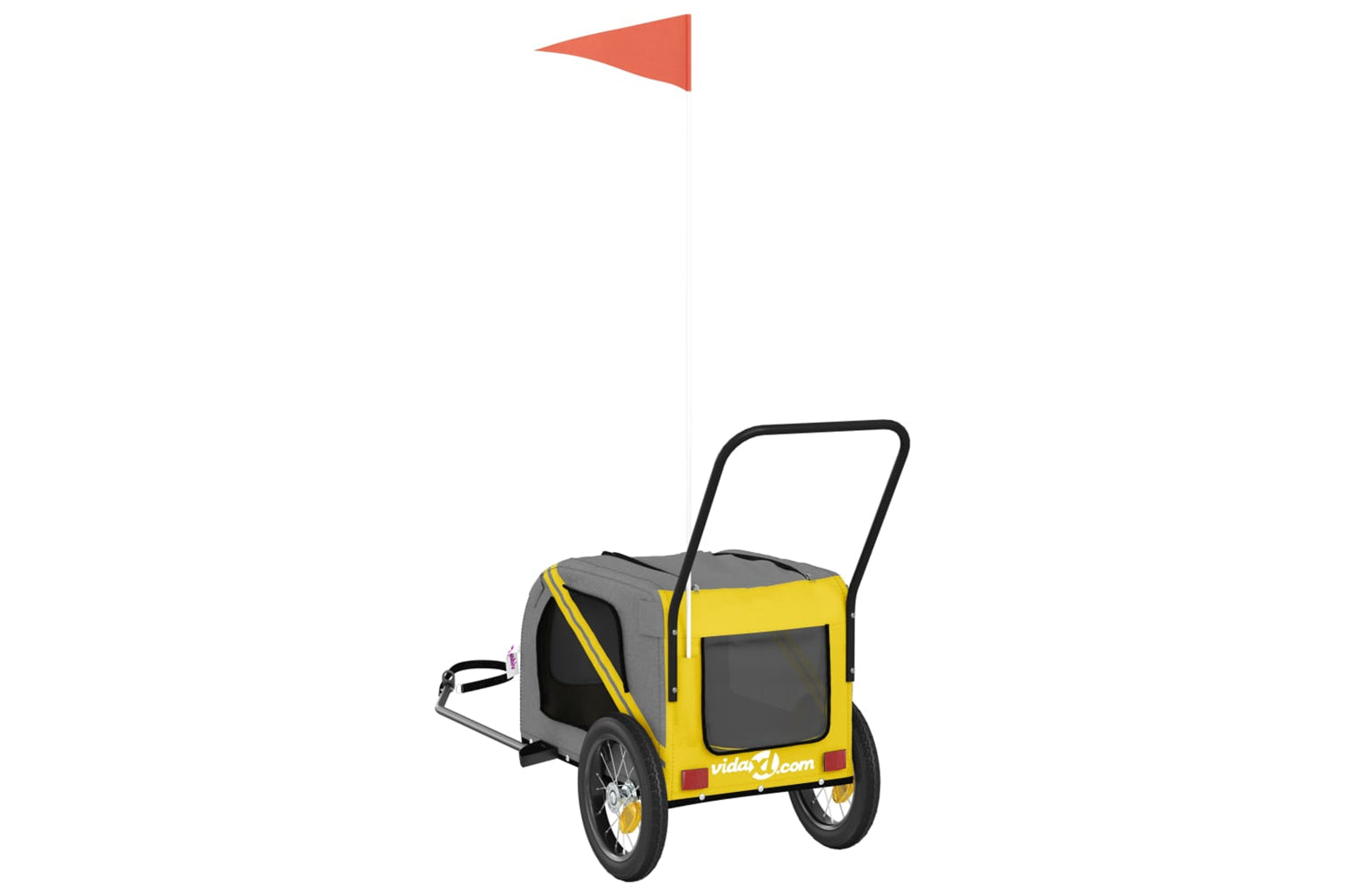 Vidaxl 93889 Pet Bike Trailer Yellow And Black Oxford Fabric And Iron-7