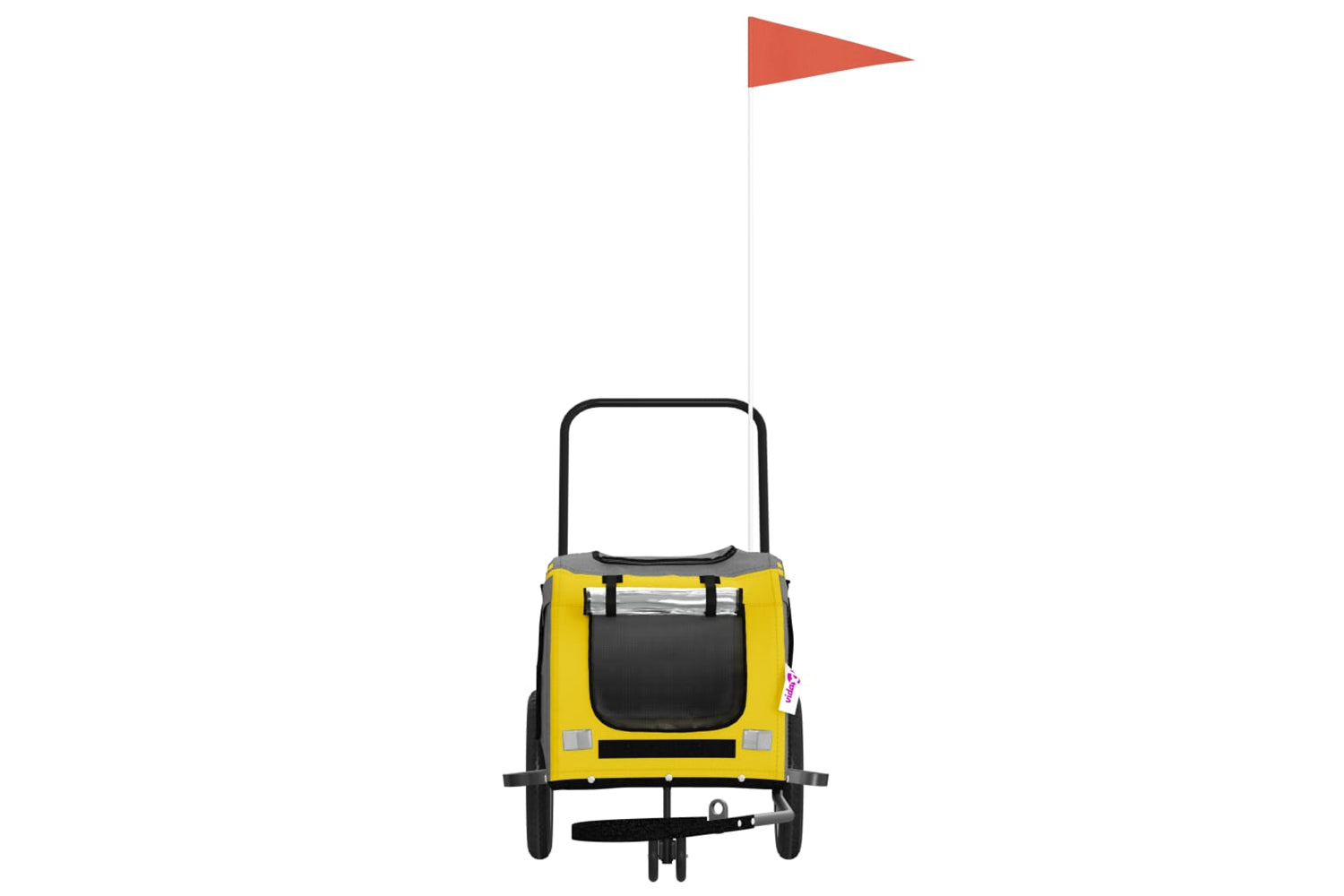 Vidaxl 93889 Pet Bike Trailer Yellow And Black Oxford Fabric And Iron-3