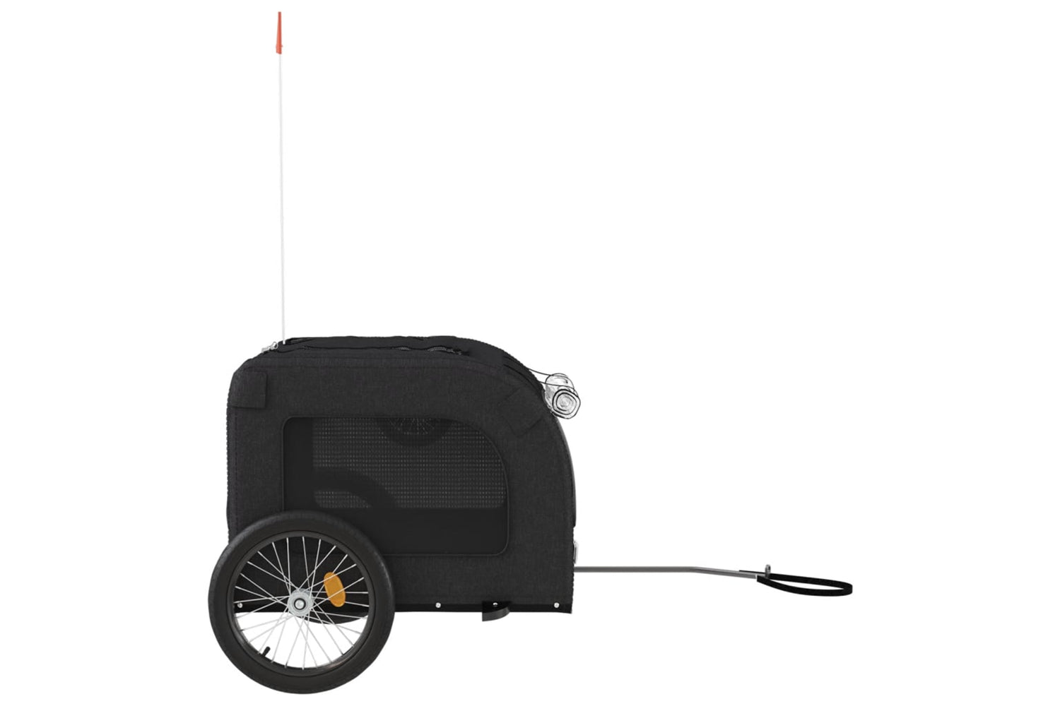 Vidaxl 93842 Pet Bike Trailer Black Oxford Fabric And Iron-5