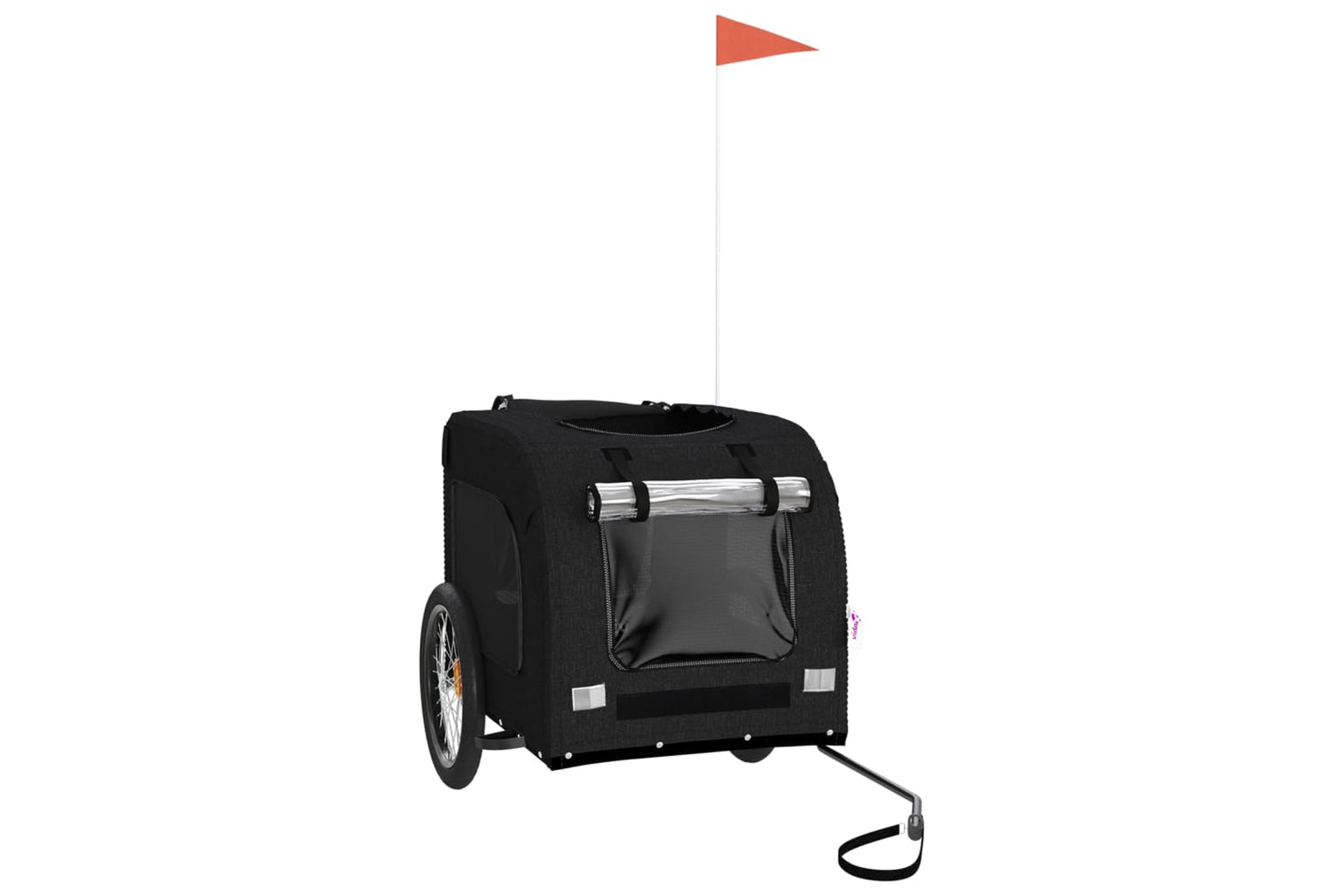 Vidaxl 93842 Pet Bike Trailer Black Oxford Fabric And Iron-2