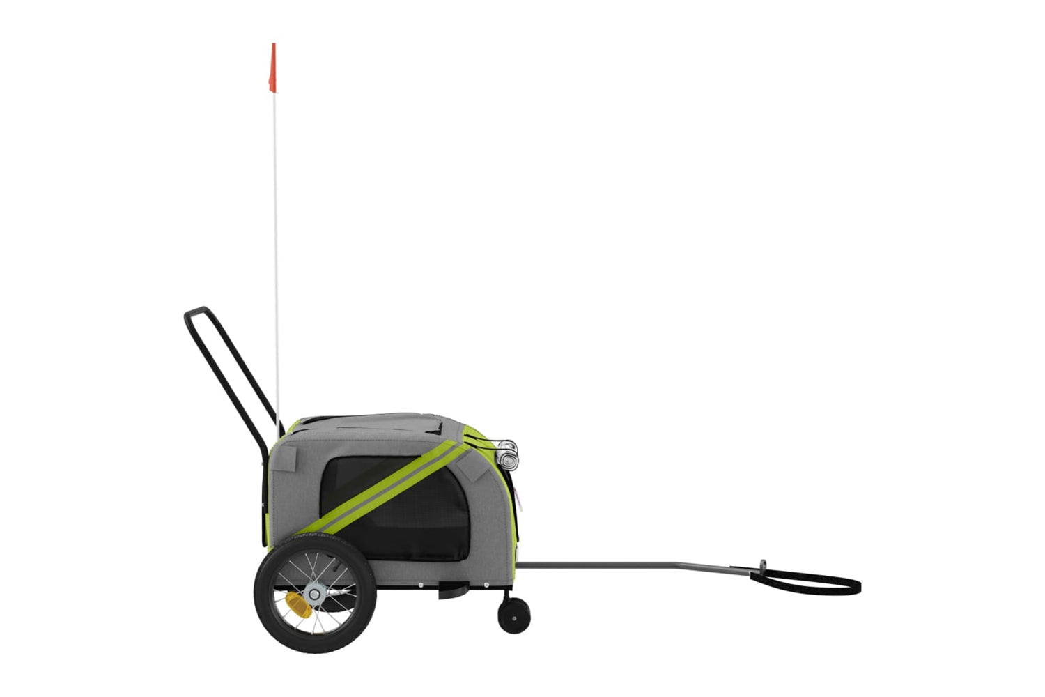 Vidaxl 93892 Pet Bike Trailer Green And Black Oxford Fabric And Iron-5