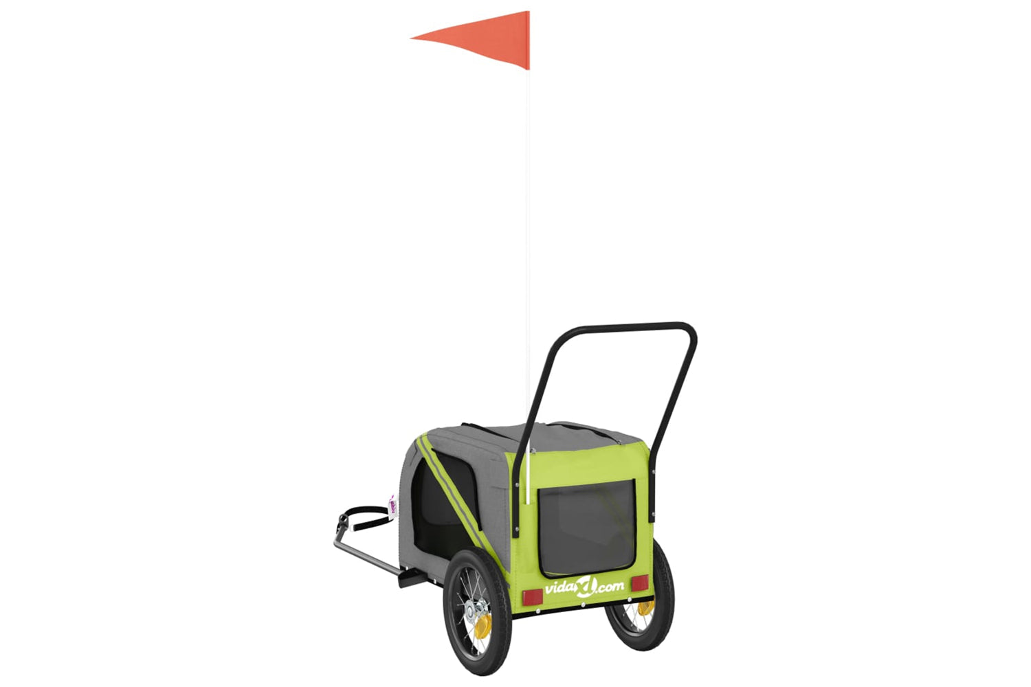 Vidaxl 93892 Pet Bike Trailer Green And Black Oxford Fabric And Iron-7