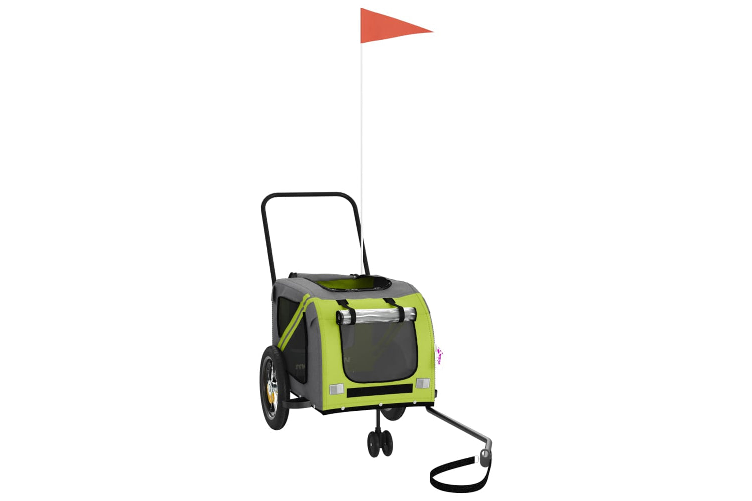Vidaxl 93892 Pet Bike Trailer Green And Black Oxford Fabric And Iron-2
