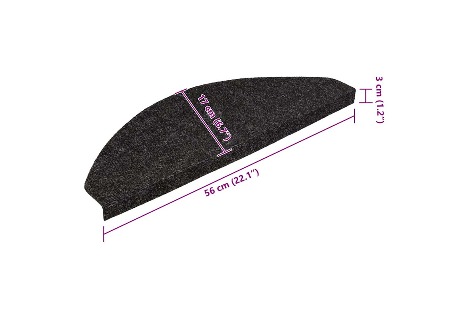 vidaXL 136390 Stair Mats Self-adhesive 15 Pcs 56x17x3cm Black-8