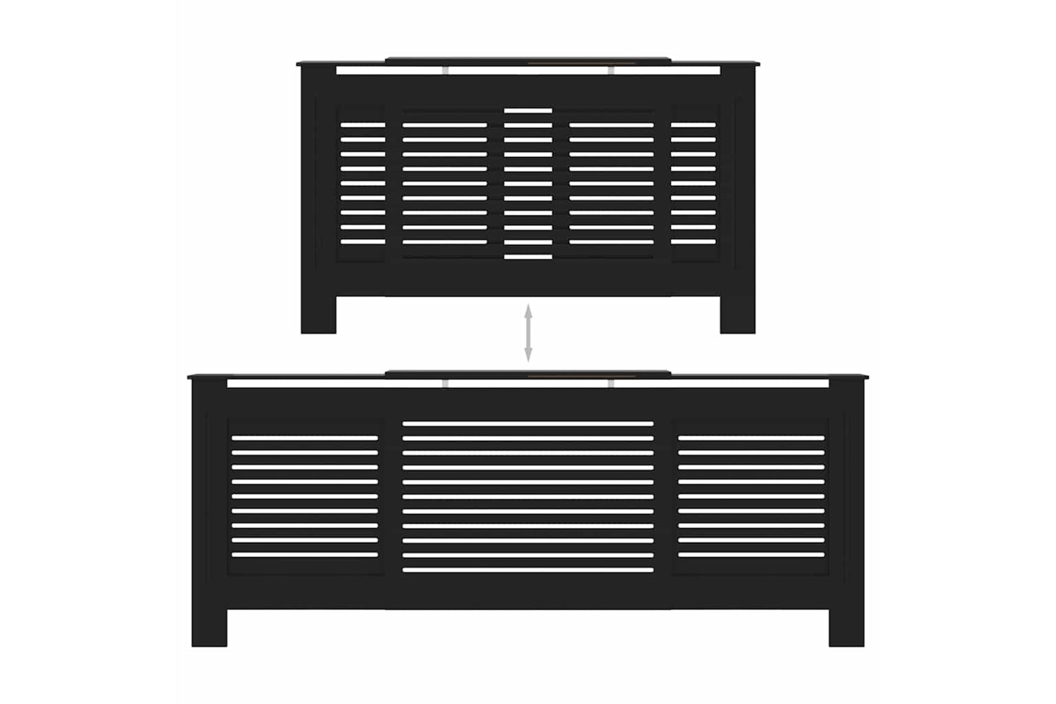 vidaXL Mdf Radiator Cover Black 205cm-5