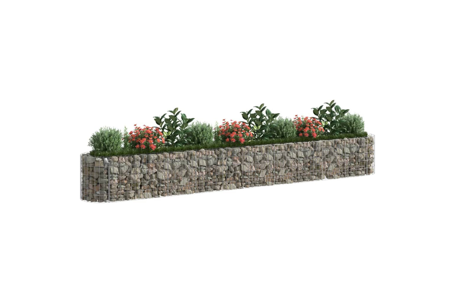 vidaXL 152028 Gabion Raised Bed Galvanised Iron 400x50x50cm-2