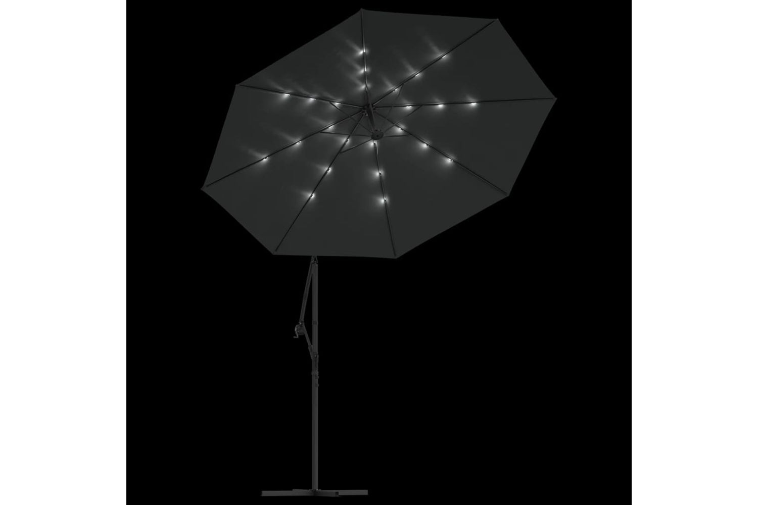 Vidaxl 44521 Cantilever Umbrella Led Lights And Steel Pole 300cm Anthracite-5