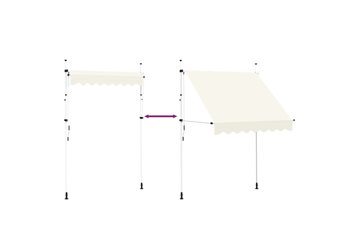 vidaXL 143694 Manual Retractable Awning 200cm Cream-5