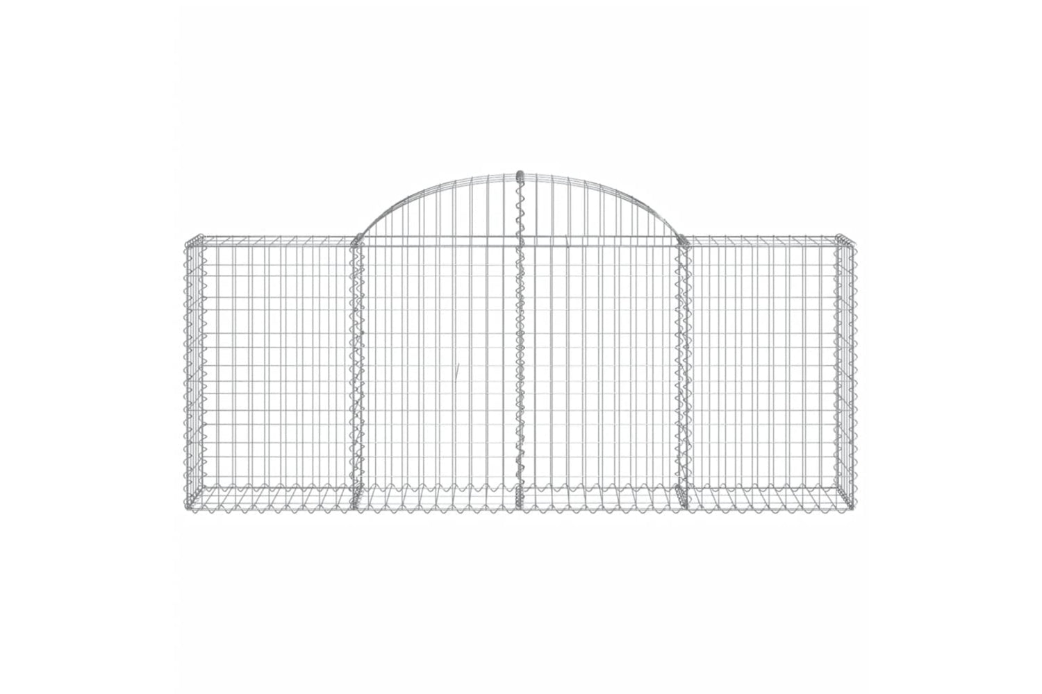 vidaXL 3146091 Arched Gabion Baskets 4 Pcs 200x30x80/100cm Galvanised Iron-3