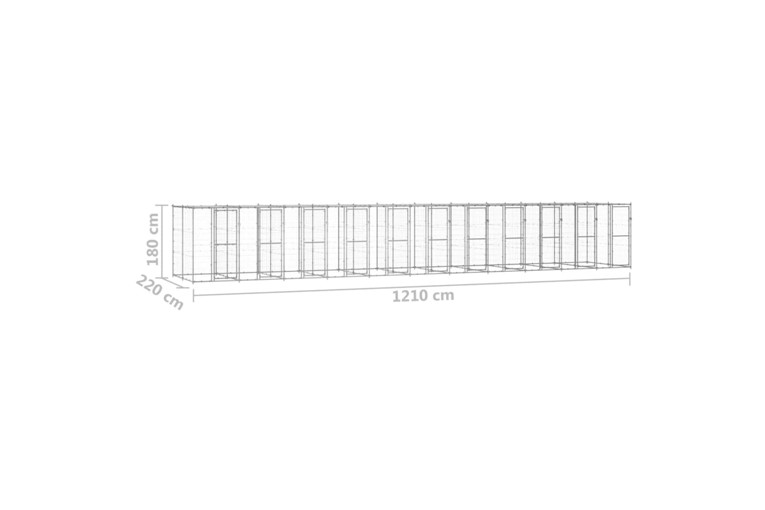 Vidaxl 3082280 Outdoor Dog Kennel Galvanised Steel With Roof 26.62 M2-6