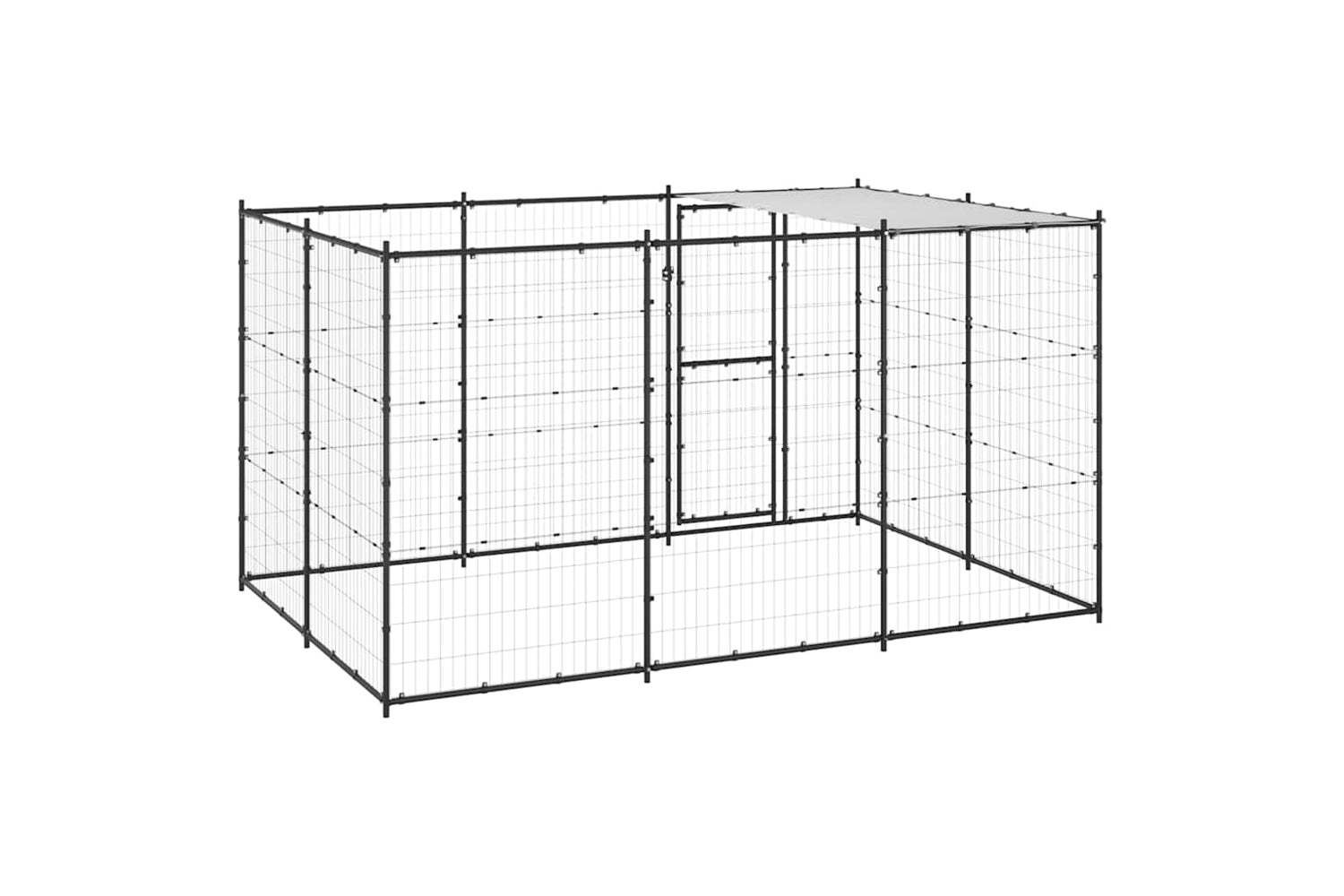 Vidaxl 3082293 Outdoor Dog Kennel Steel With Roof 7.26 M2-5