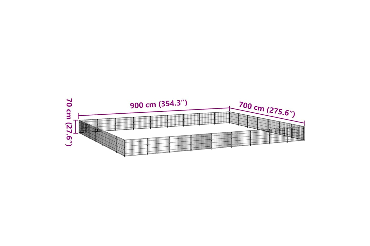 Vidaxl 3082181 Dog Kennel Black 63 M2 Steel-6