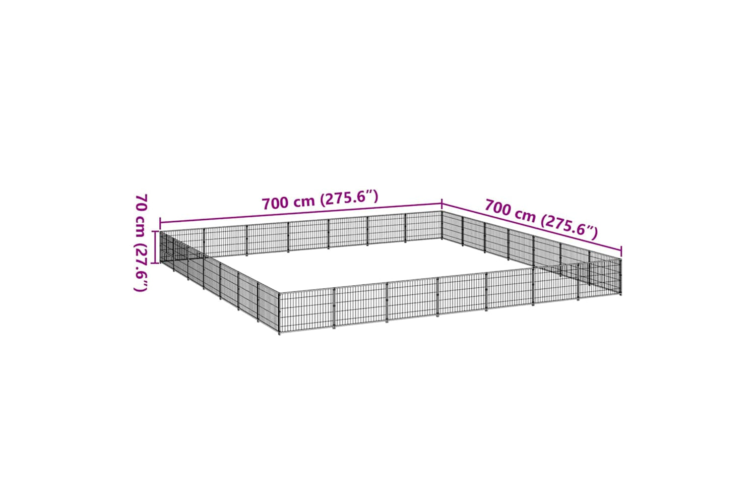 Vidaxl 3082183 Dog Kennel Silver 49 M2 Steel-6