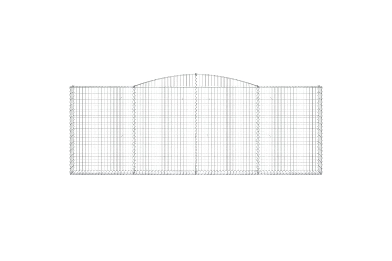 vidaXL 3146893 Arched Gabion Baskets 3 Pcs 400x30x140/160cm Galvanised Iron-3