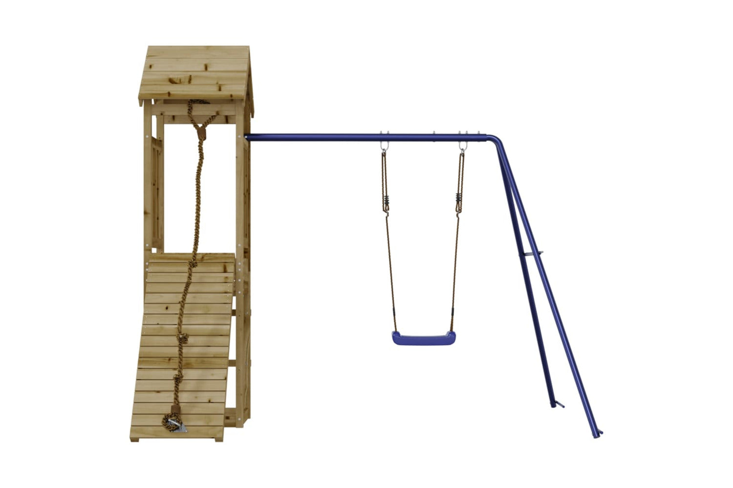 Vidaxl 3155815 Playhouse With Climbing Wall Swing Impregnated Wood Pine-4