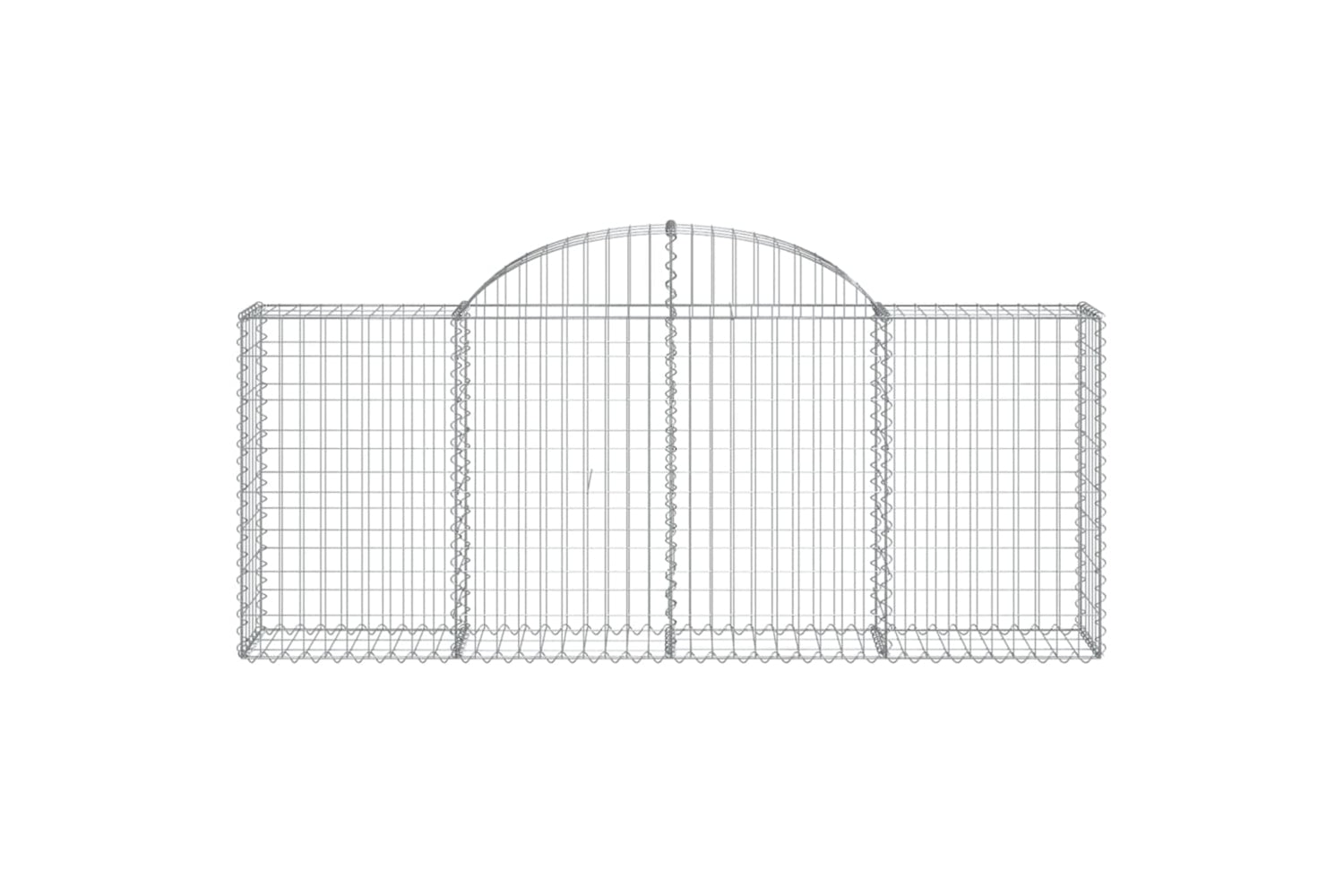 vidaXL 3146094 Arched Gabion Baskets 7 Pcs 200x30x80/100cm Galvanised Iron-3