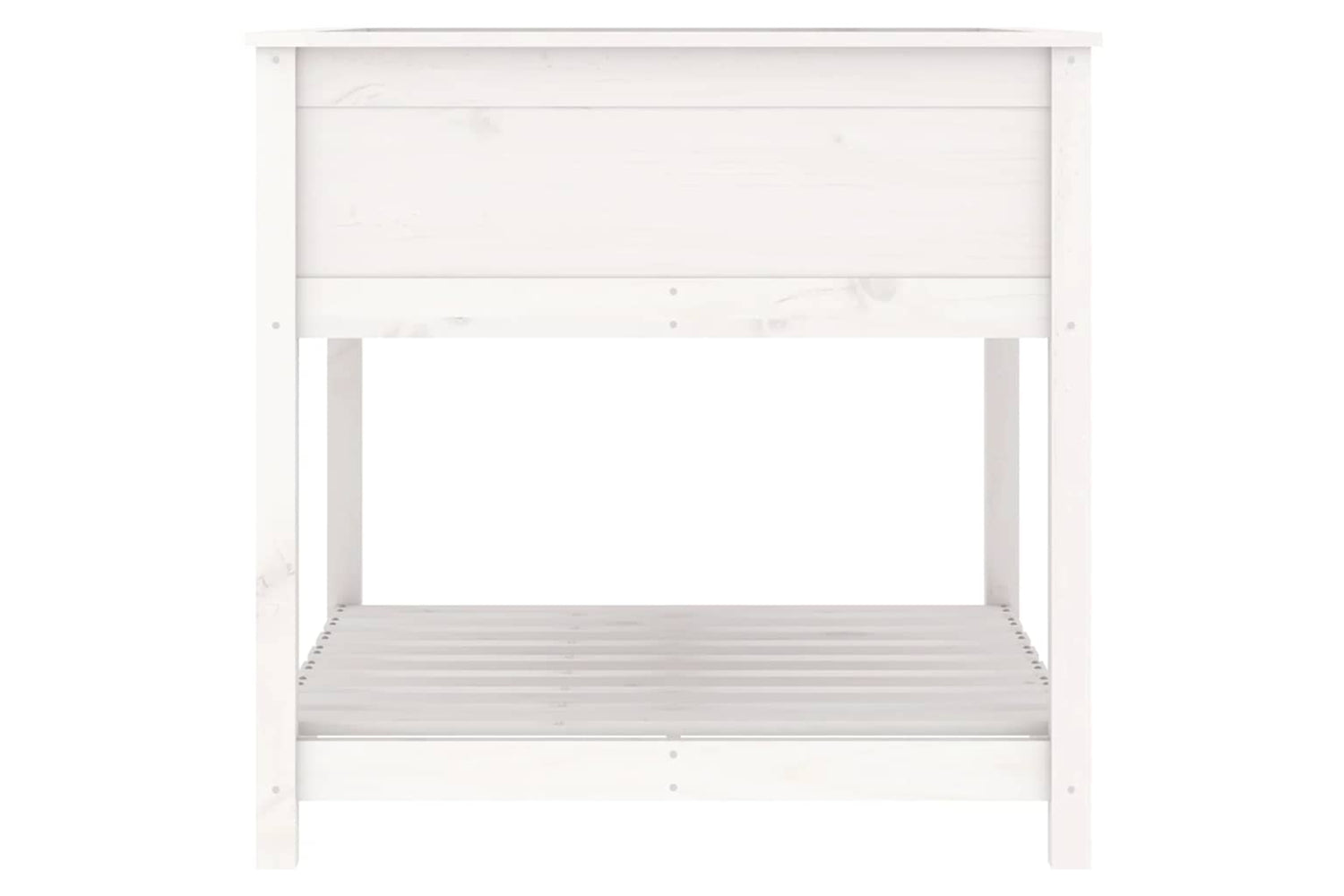 vidaXL 823795 Planter With Shelf White 82.5x82.5x81cm Solid Wood Pine-5