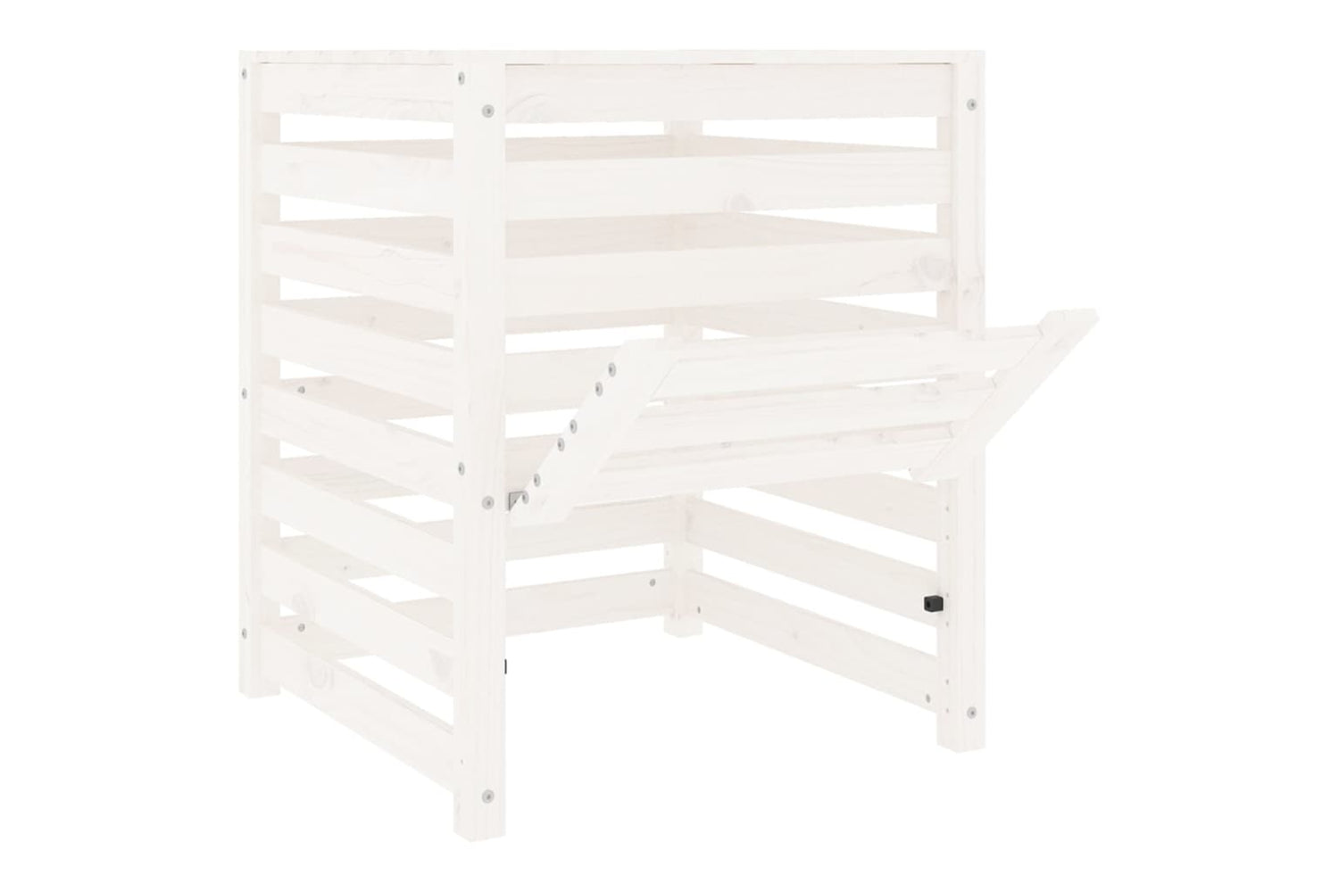 vidaXL 823809 Composter White 63.5x63.5x77.5cm Solid Wood Pine-5