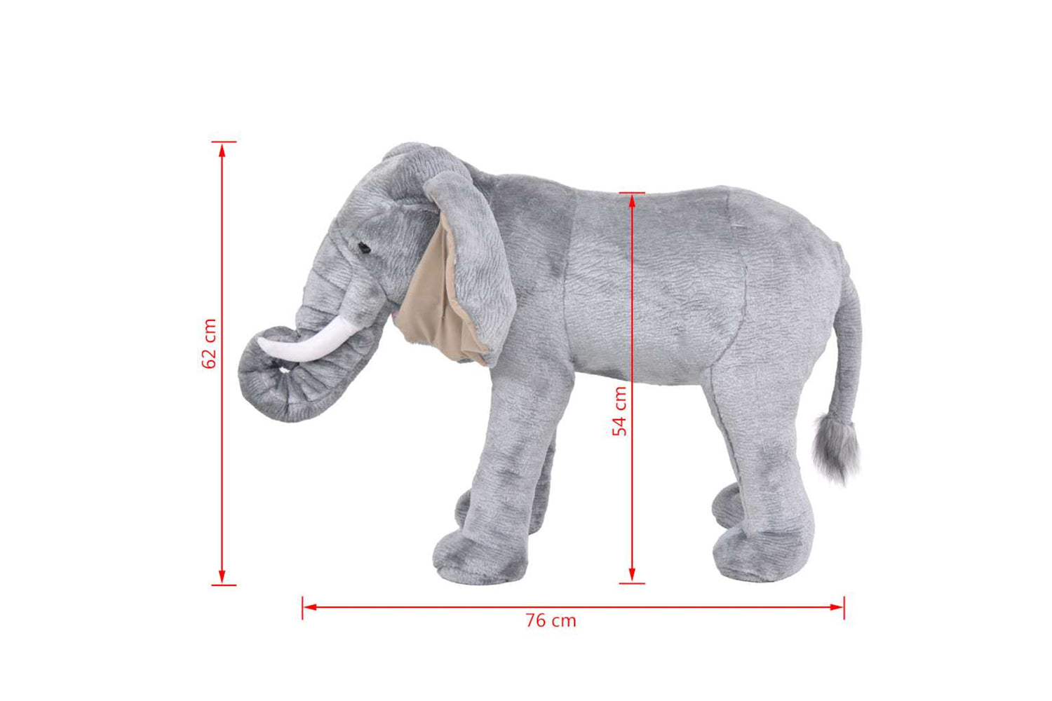 vidaXL 91334 Standing Plush Toy Elephant Grey Xxl-5