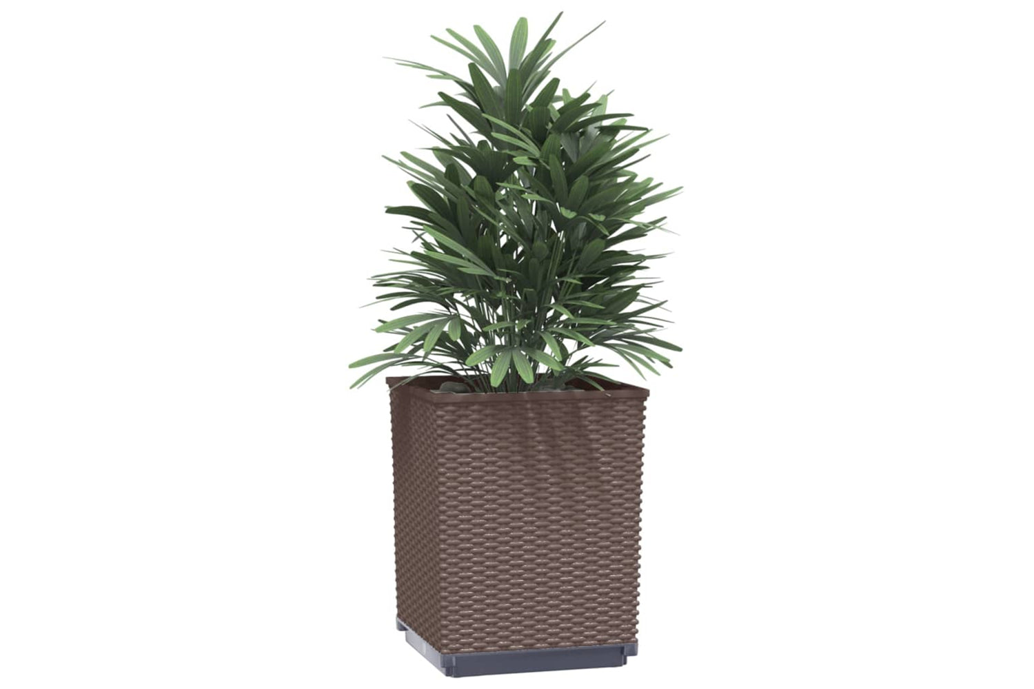 vidaXL 364184 Planters 2 Pcs Brown 30x30x37cm Polypropylene-2