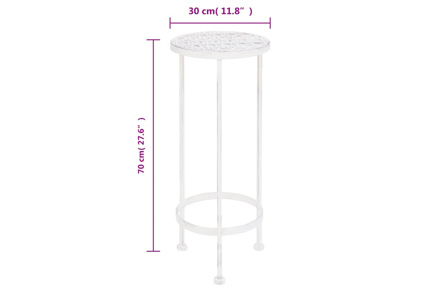 Vidaxl 245937 Plant Stand Set 3 Pieces Vintage Style Metal Antique White-8