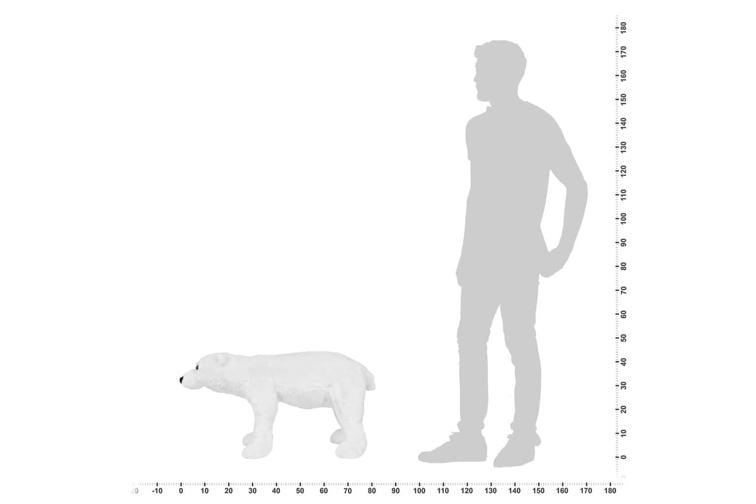 vidaXL 91337 Standing Plush Toy Polar Bear White Xxl-5