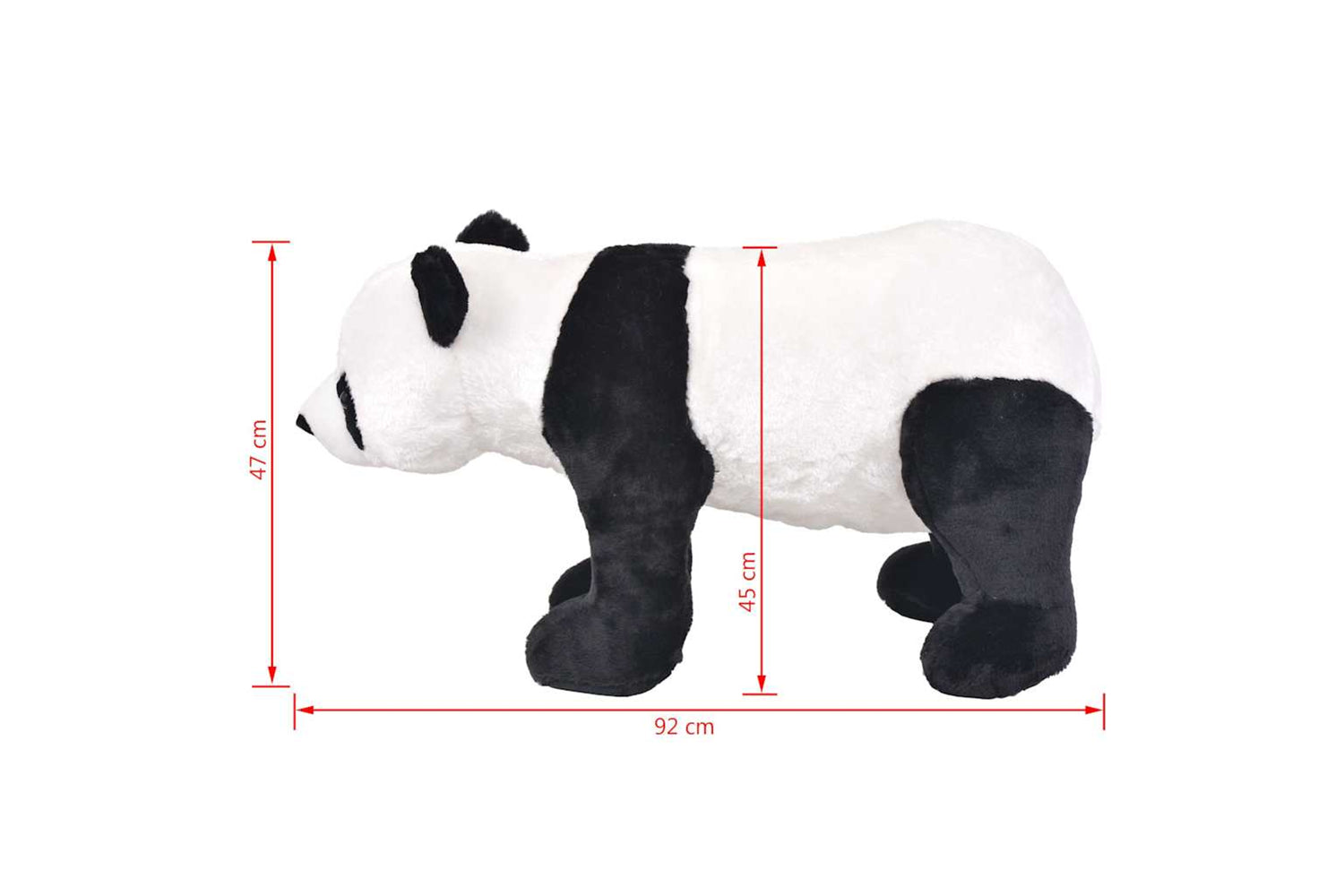 vidaXL 91339 Standing Plush Toy Panda Black And White Xxl-5