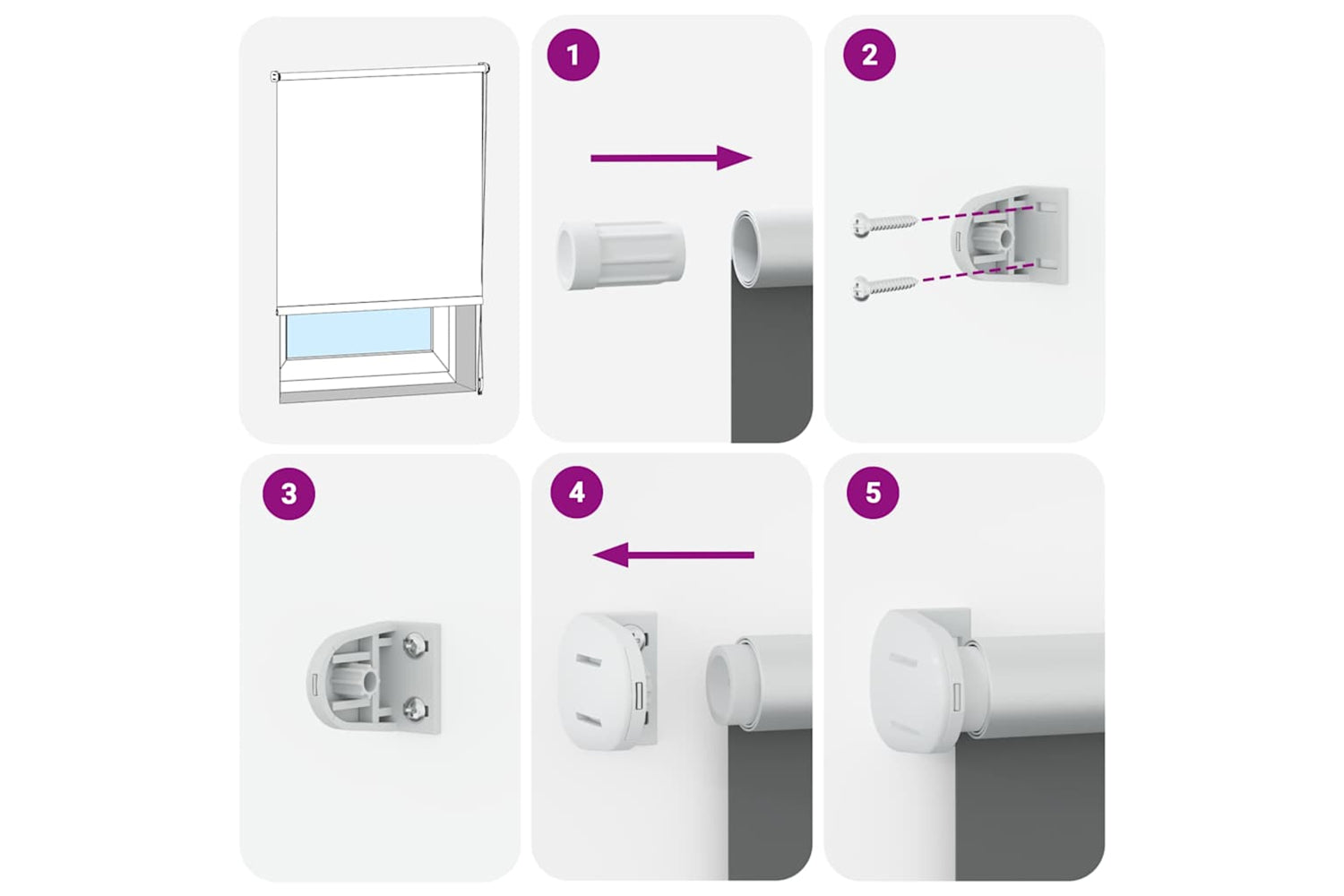 Vidaxl Roller Blind Blackout 40 X 100 Cm White-5